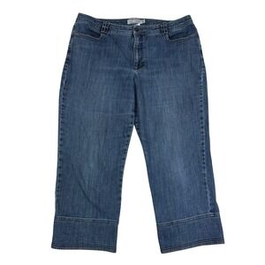 Tribal Jeans Women's Stretch Extensible Cropped Capris Blue Denim Size 12